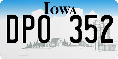 IA license plate DPO352