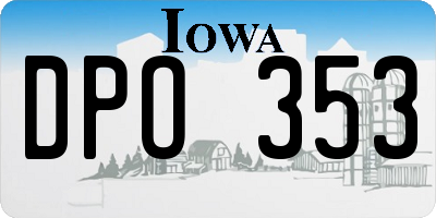 IA license plate DPO353