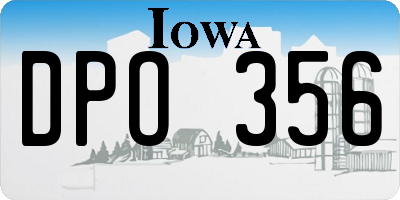 IA license plate DPO356
