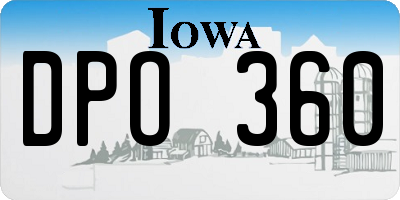 IA license plate DPO360