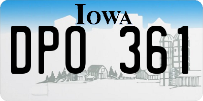 IA license plate DPO361