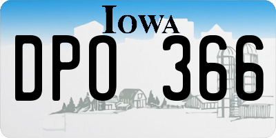 IA license plate DPO366