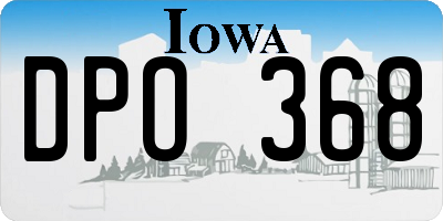 IA license plate DPO368