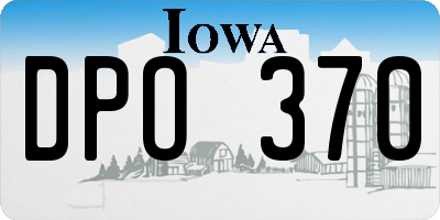 IA license plate DPO370
