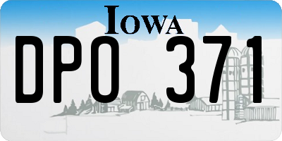 IA license plate DPO371