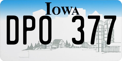 IA license plate DPO377