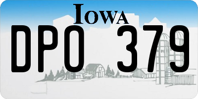 IA license plate DPO379