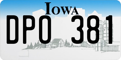 IA license plate DPO381