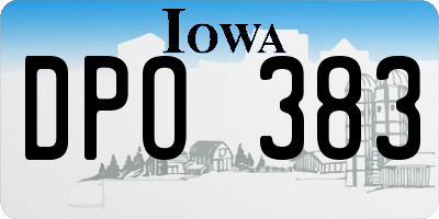 IA license plate DPO383