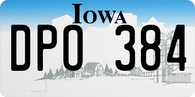 IA license plate DPO384