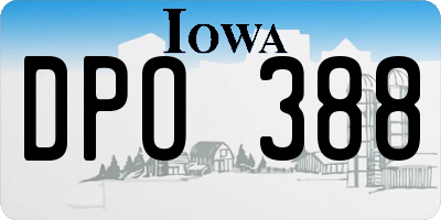 IA license plate DPO388