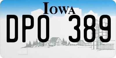 IA license plate DPO389