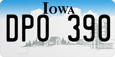 IA license plate DPO390