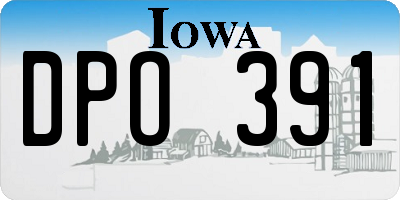 IA license plate DPO391