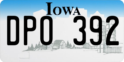 IA license plate DPO392