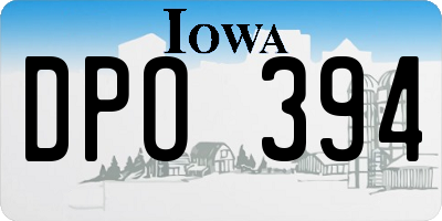 IA license plate DPO394