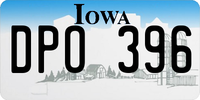 IA license plate DPO396