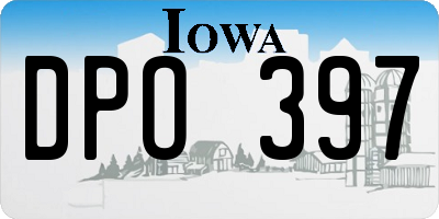 IA license plate DPO397