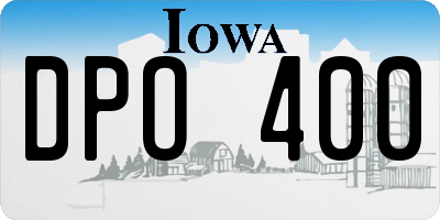 IA license plate DPO400