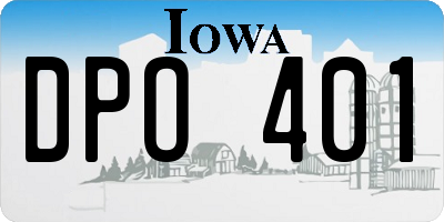 IA license plate DPO401