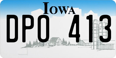 IA license plate DPO413