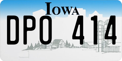 IA license plate DPO414