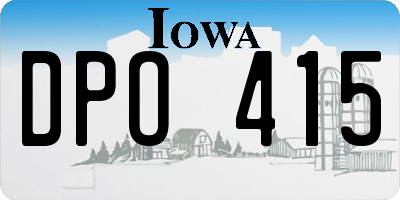 IA license plate DPO415