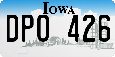 IA license plate DPO426