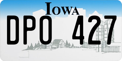 IA license plate DPO427