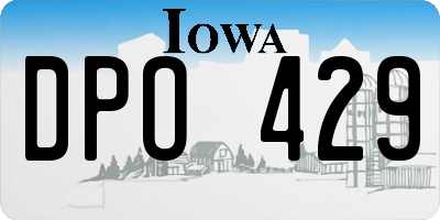 IA license plate DPO429