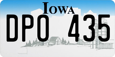 IA license plate DPO435