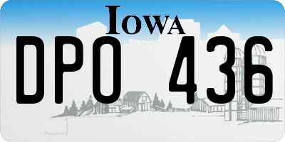 IA license plate DPO436