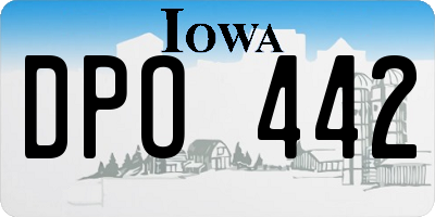 IA license plate DPO442