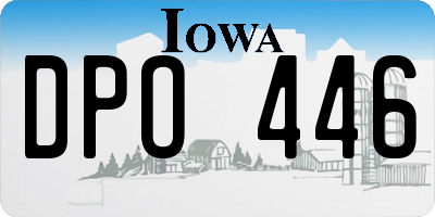 IA license plate DPO446