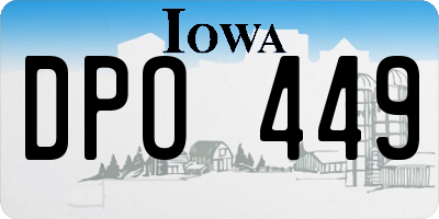 IA license plate DPO449
