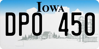 IA license plate DPO450