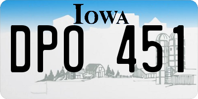 IA license plate DPO451