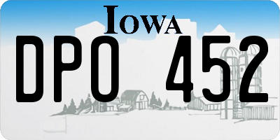 IA license plate DPO452