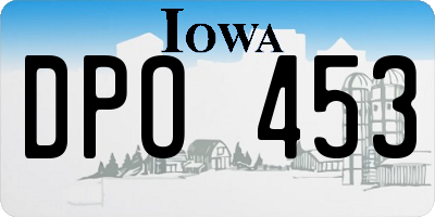 IA license plate DPO453