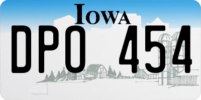 IA license plate DPO454