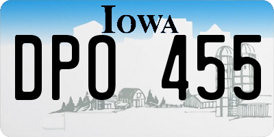 IA license plate DPO455