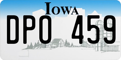 IA license plate DPO459