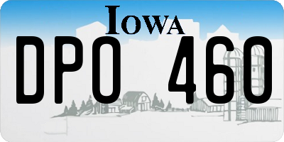 IA license plate DPO460