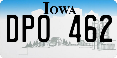 IA license plate DPO462