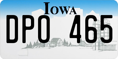 IA license plate DPO465