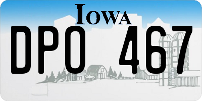 IA license plate DPO467
