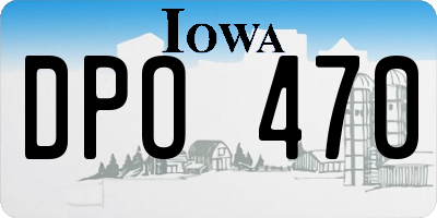 IA license plate DPO470