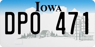 IA license plate DPO471