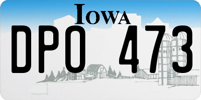 IA license plate DPO473