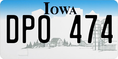 IA license plate DPO474